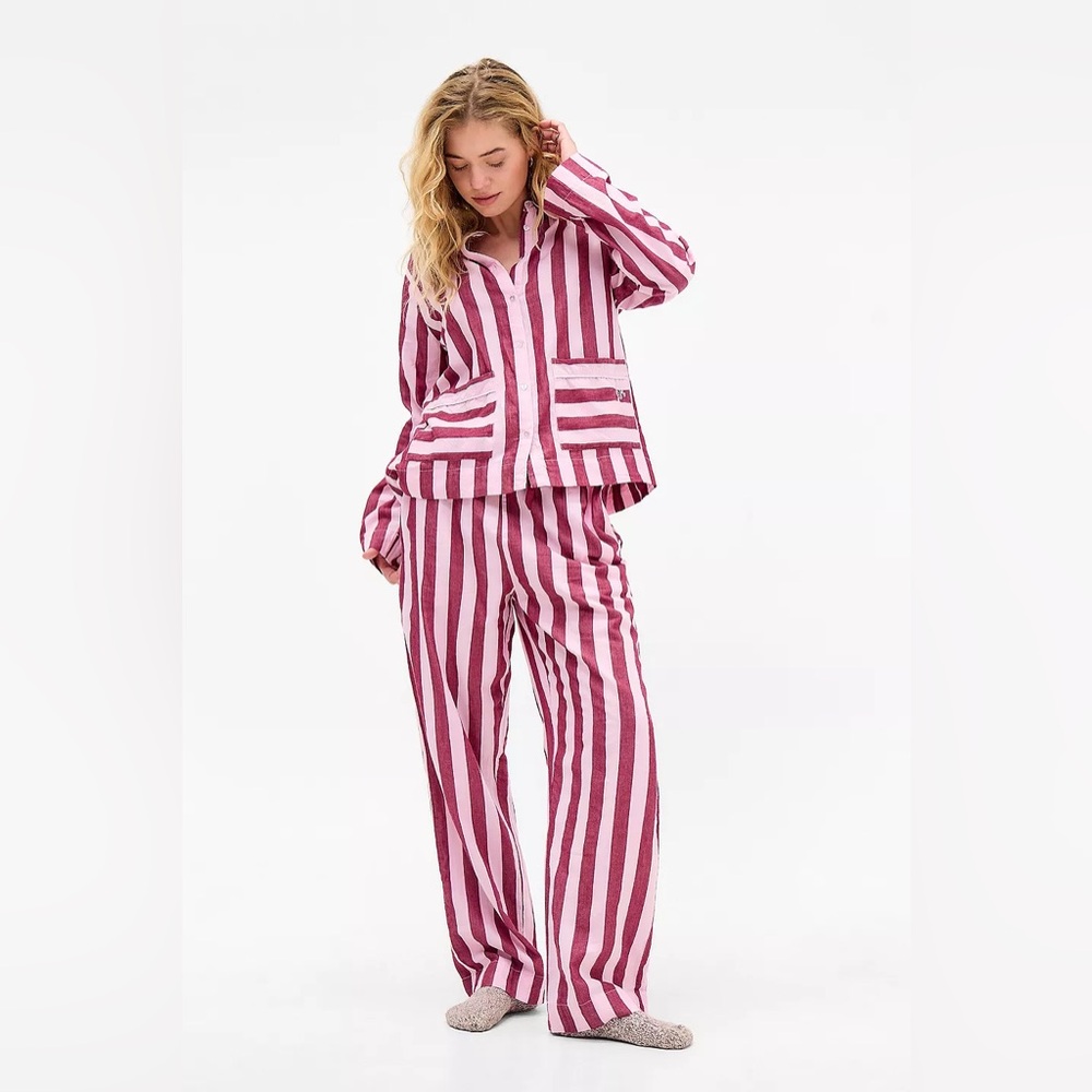 Damson Madder Florie Stripe Pyjama Set & Dust Bag NWOT